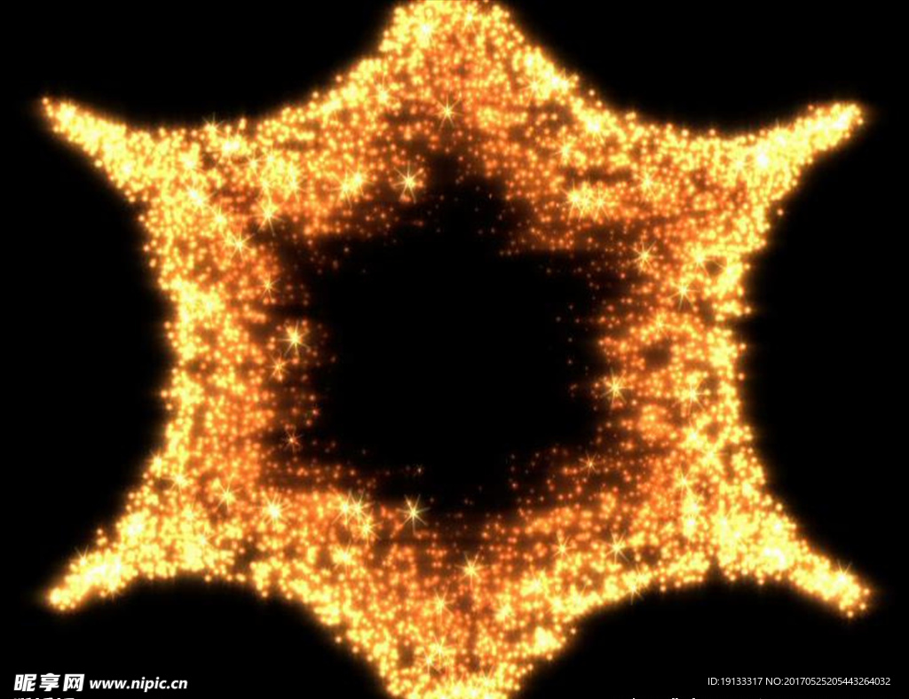 金色粒子六角 转场视频