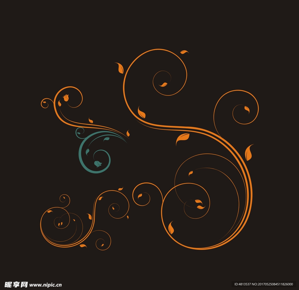 欧式植物藤装饰纹