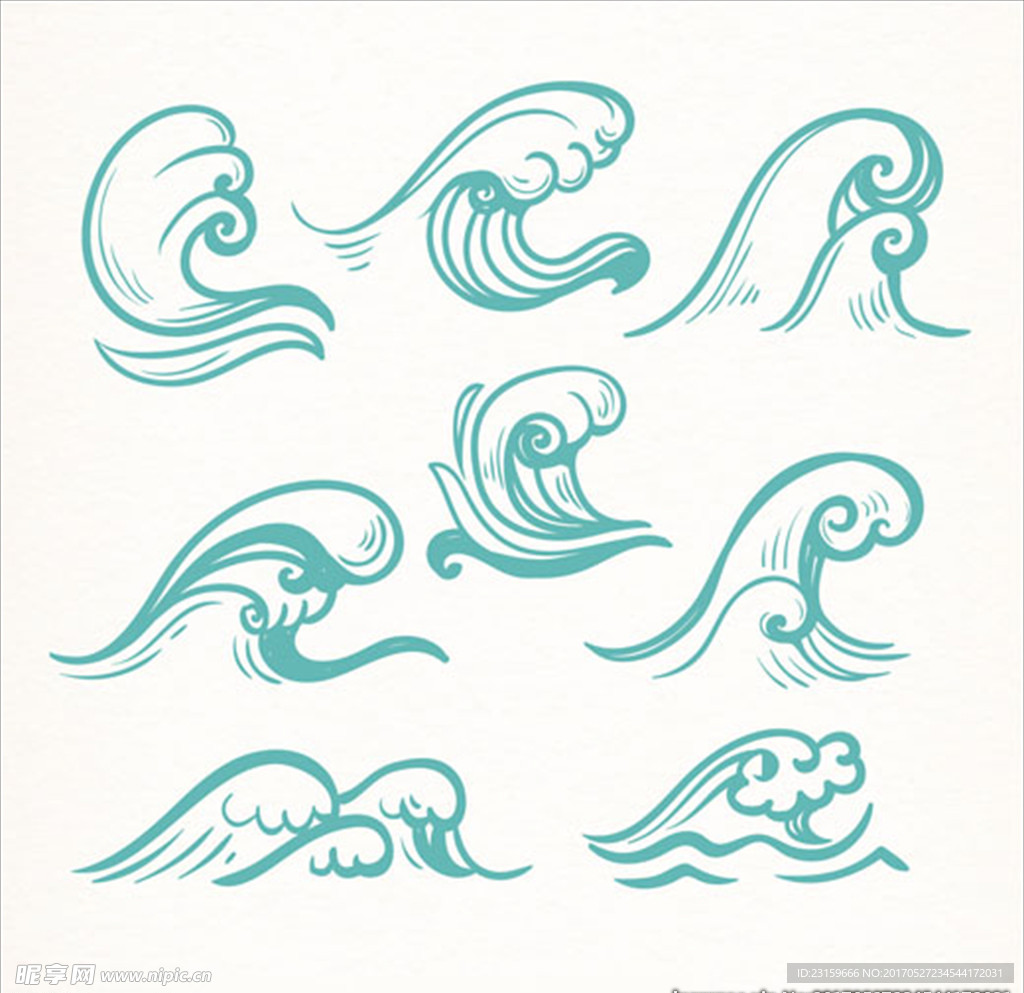 手绘的波浪