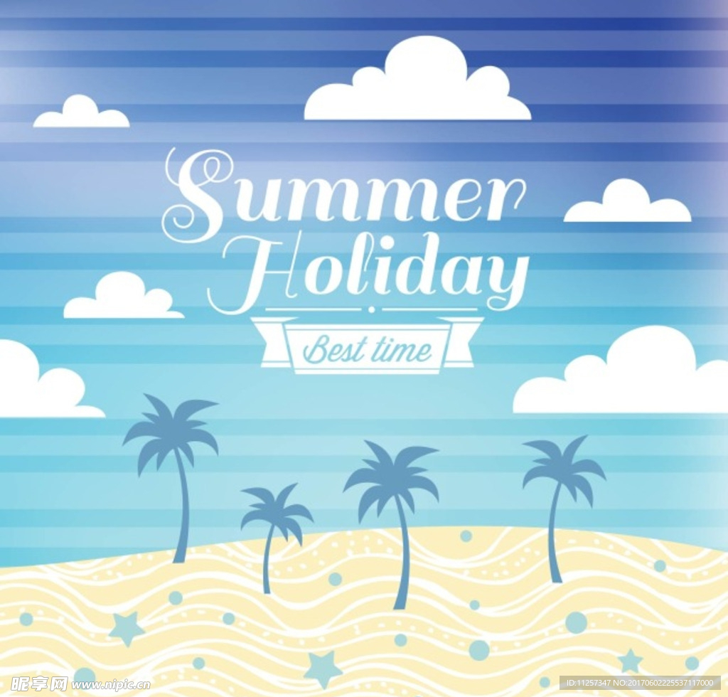 矢量沙滩扁平化