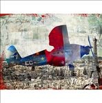 巴黎飞机复古油画