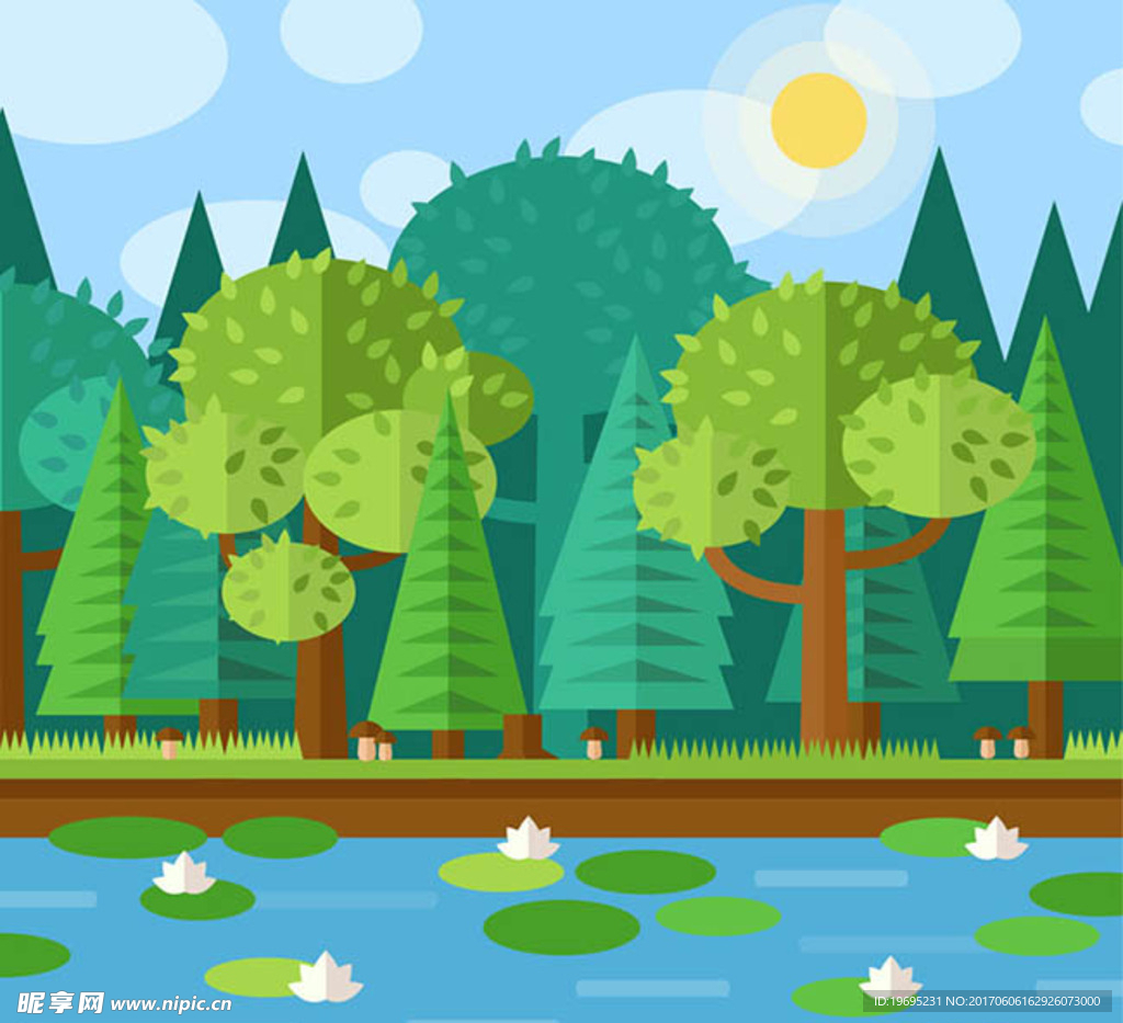 矢量扁平化风景