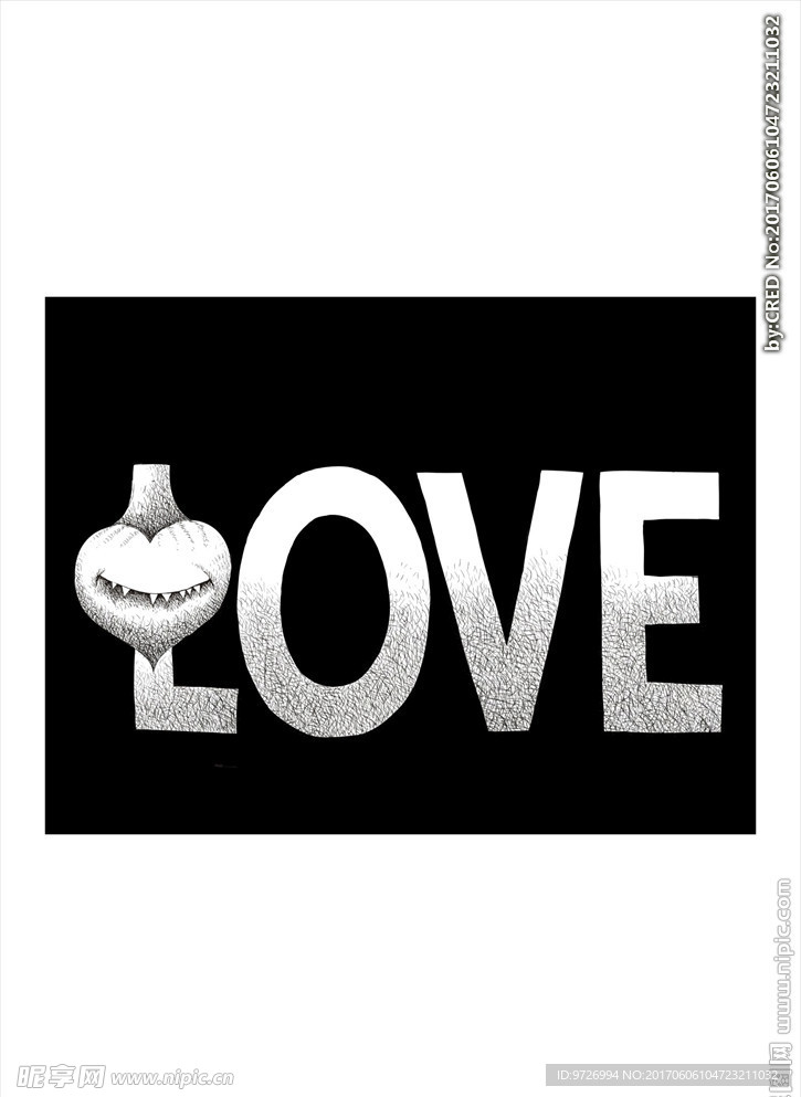 LOVE字母印花矢量图下载