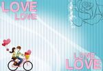 单车恋人 电视背景墙
