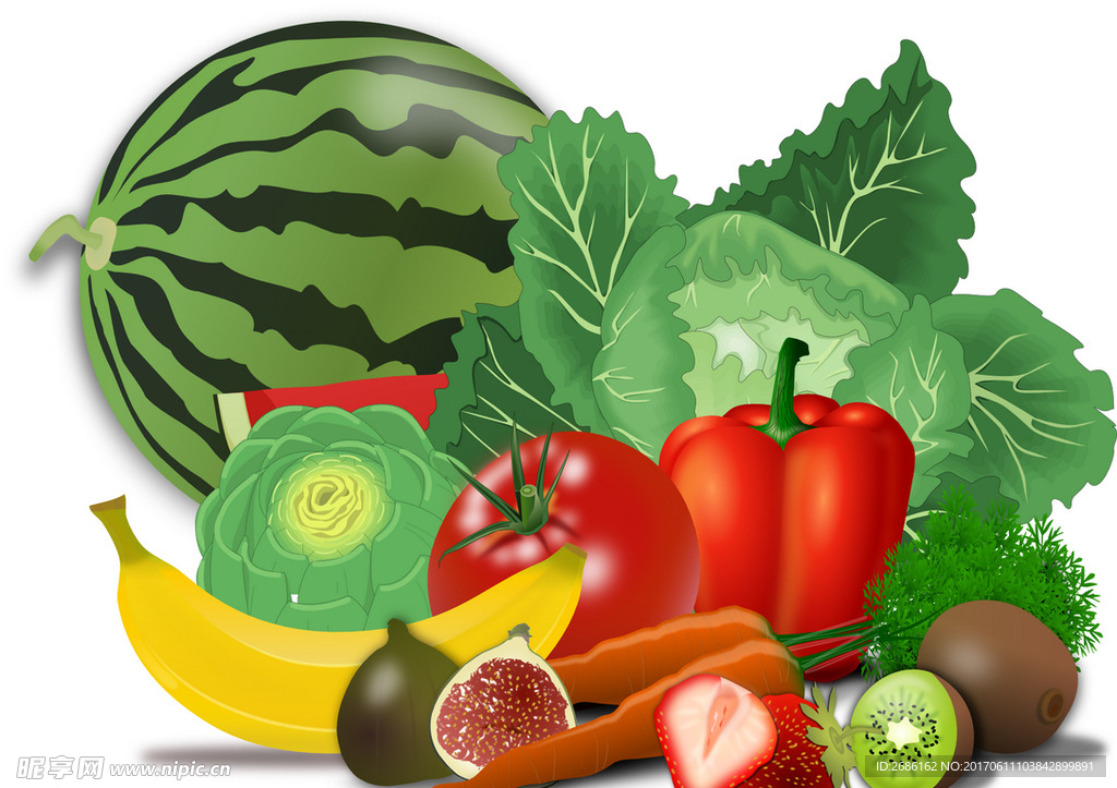 卷心菜 胡萝卜 西瓜 香蕉