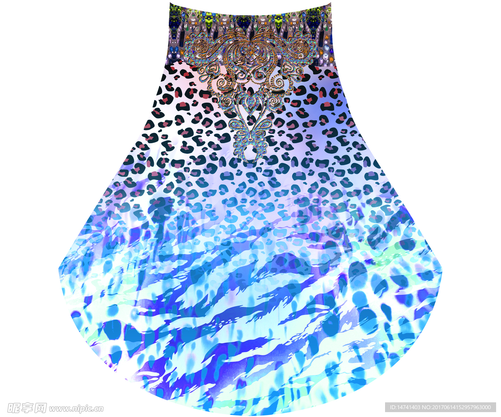 彩色豹纹手绘花纹欧式花朵图案