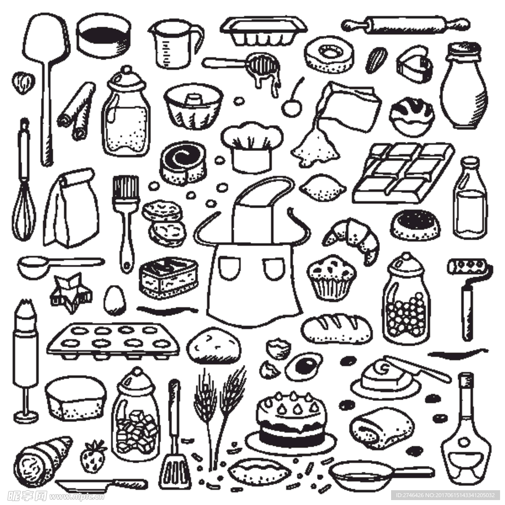 手绘食物蔬菜矢量图片