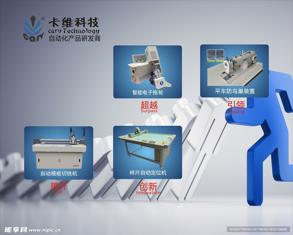 服装模板切割机与电子拖轮