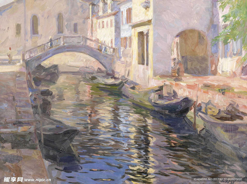 水乡油画