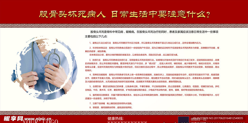 股骨头坏死医院宣传展板