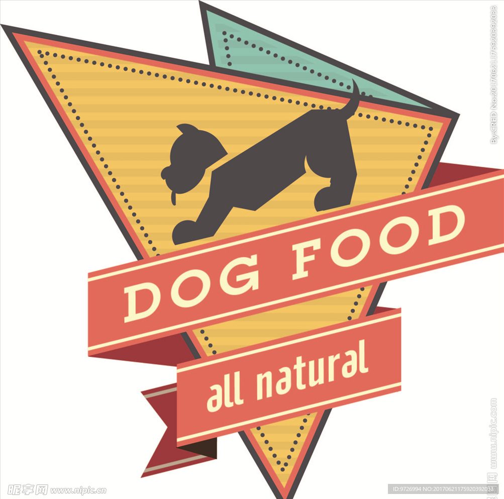 小狗剪影标签矢量图下载