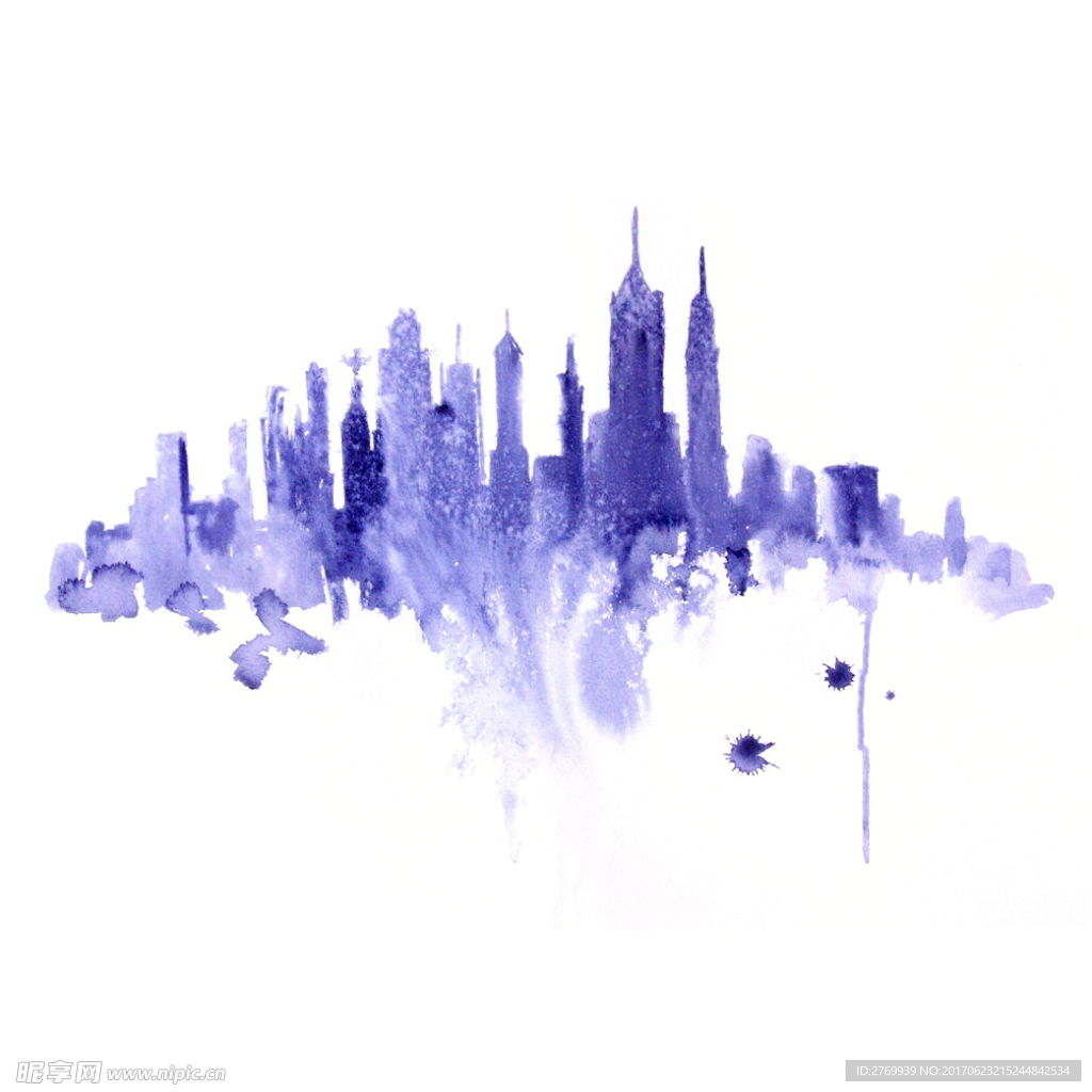 水彩城市