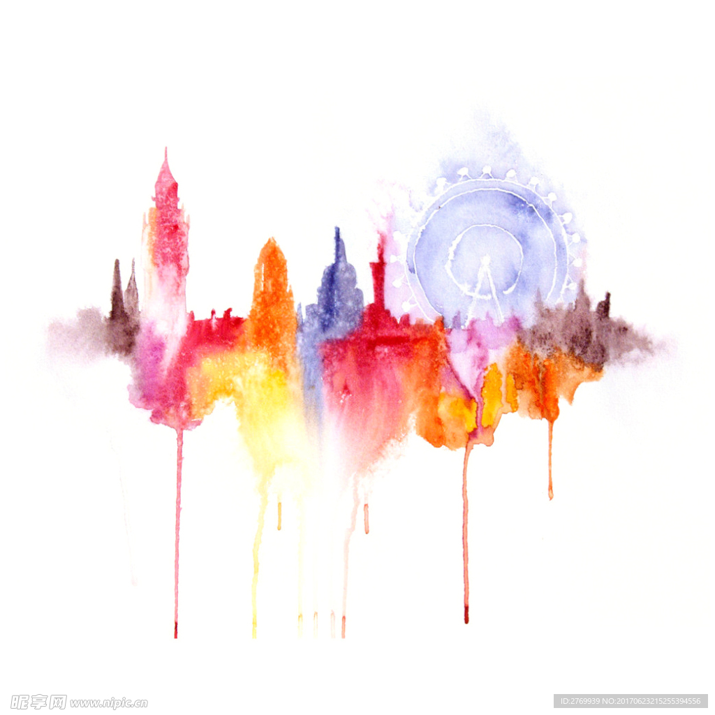 水彩 城市