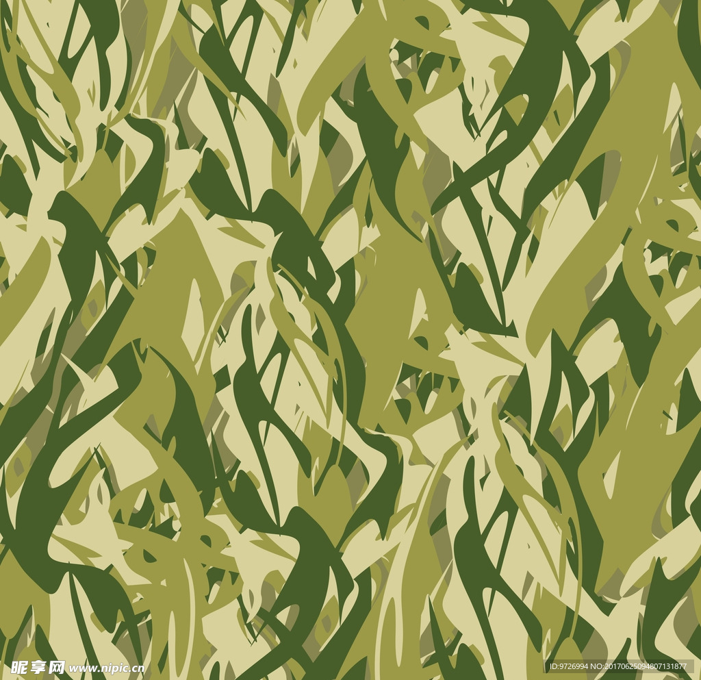 涂鸦迷彩四方连续底纹