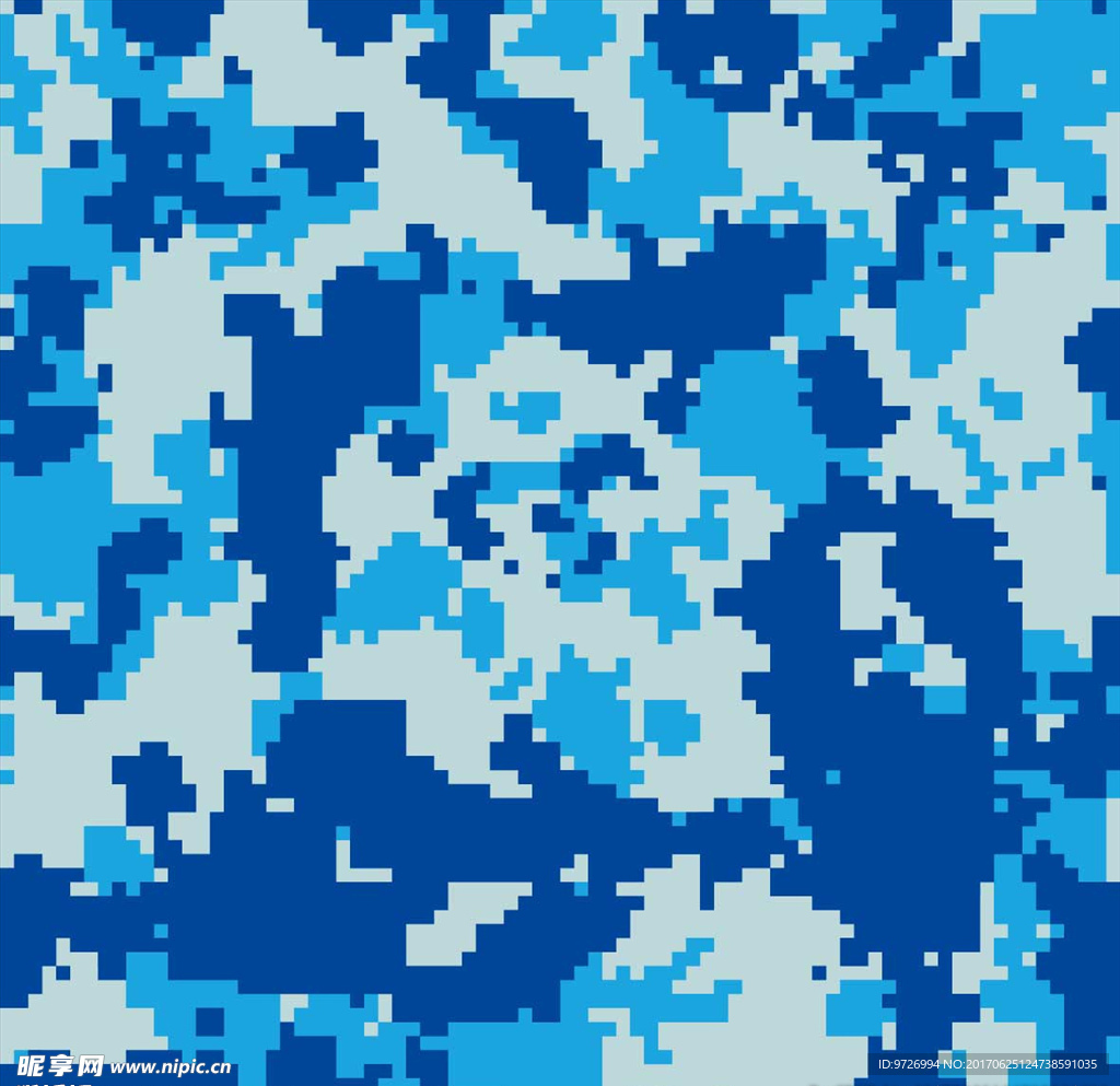 方块马赛克迷彩四方连续底纹