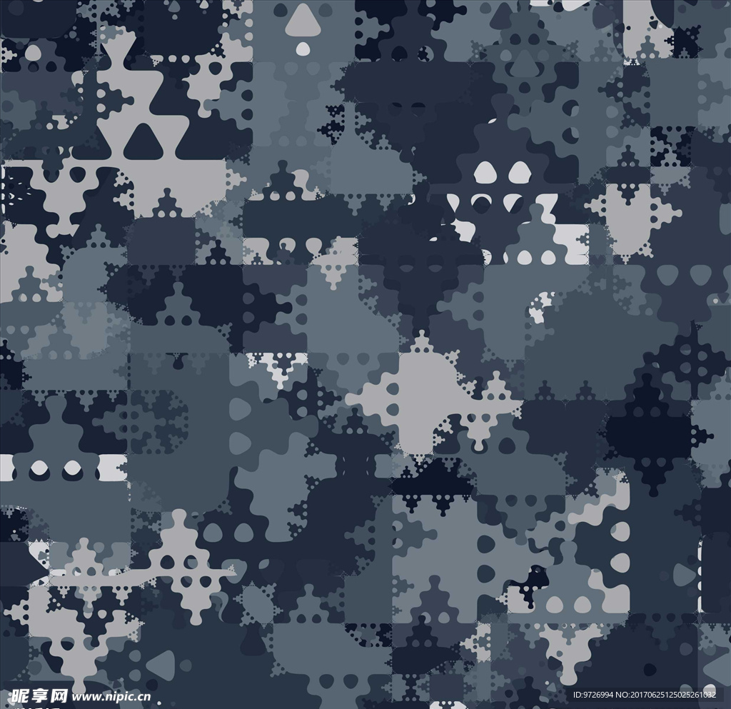 迷彩拼图四方连续底纹