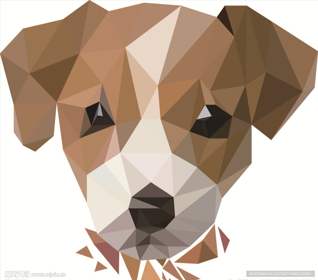 卡通狗头拼图矢量图下载