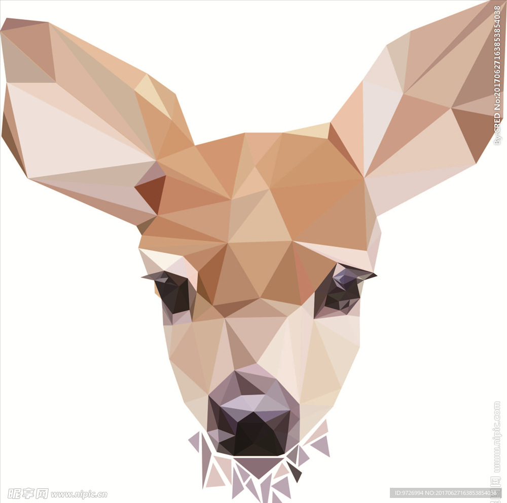 卡通鹿头拼图矢量图下载