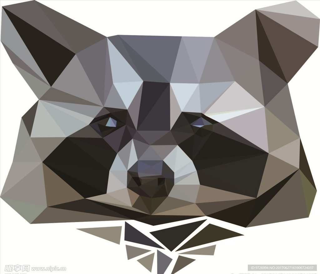 卡通小浣熊拼图矢量图下载