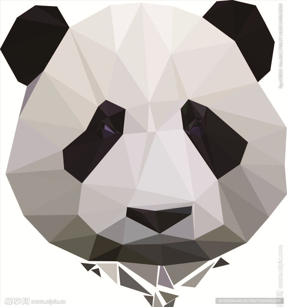 大熊猫头像拼图矢量图下载
