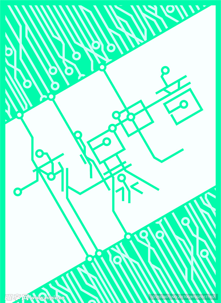 纯色电路板样式海报