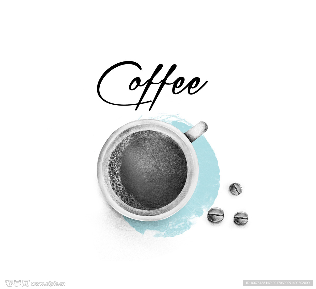 水彩咖啡