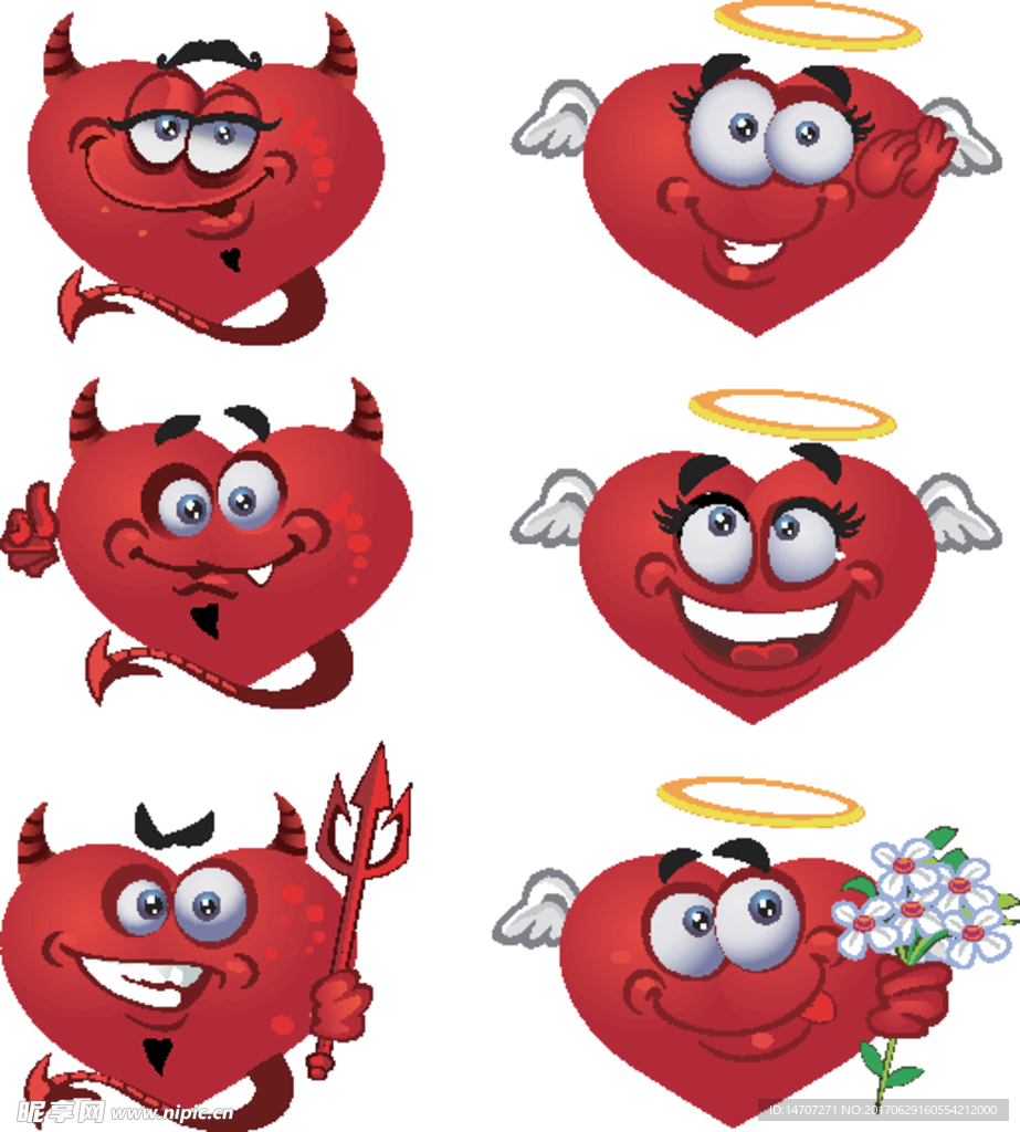 卡通魔鬼爱心