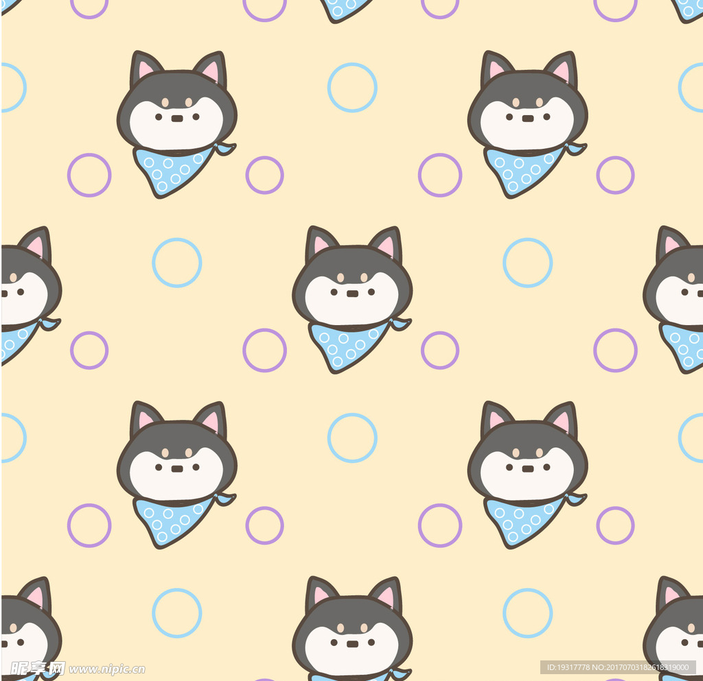 可爱卡通哈士奇