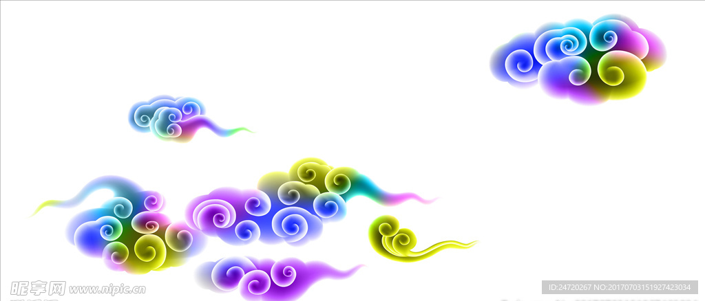 祥云 立体 灰度图片