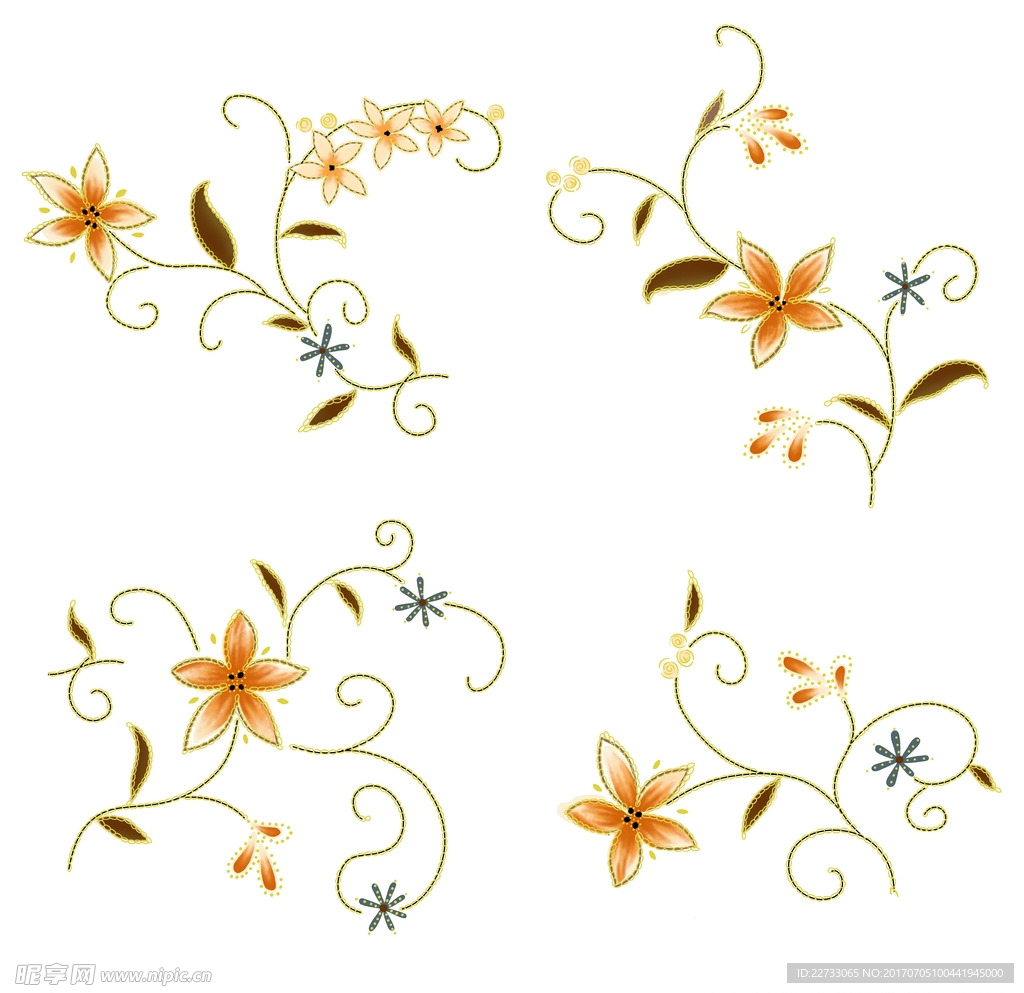 缠枝纹花朵图片