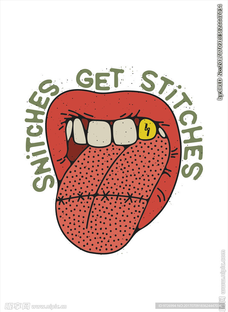 嘴唇牙齿舌头矢量图