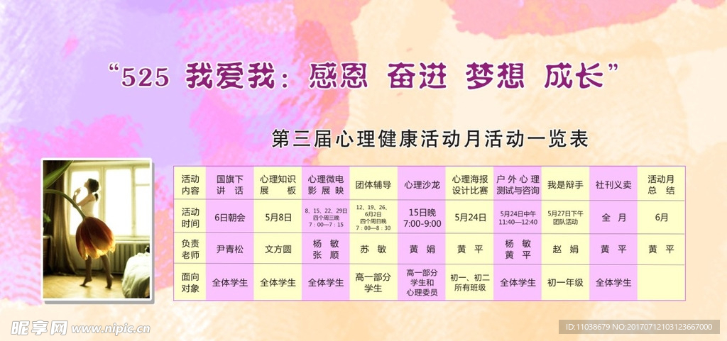 心理健康活动月展板