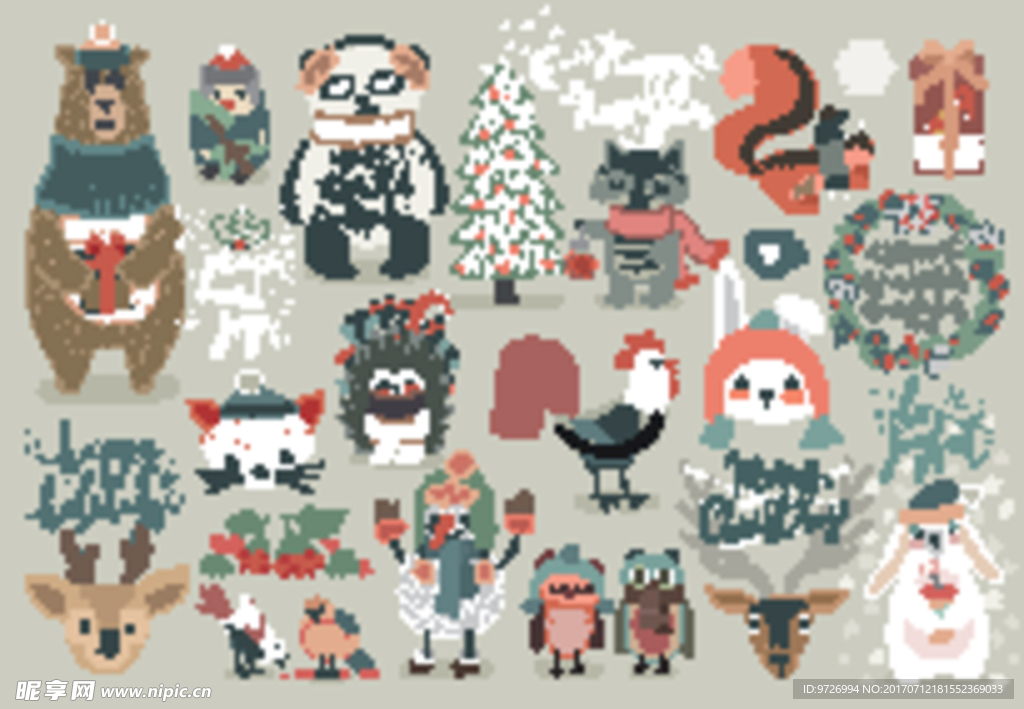 卡通动物矢量图下载