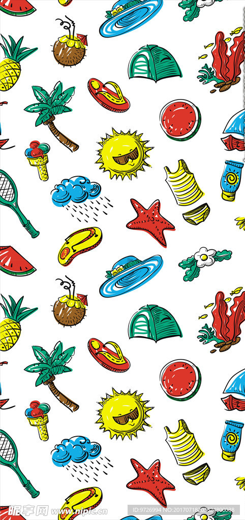 海滩沙滩素材四方连续底纹