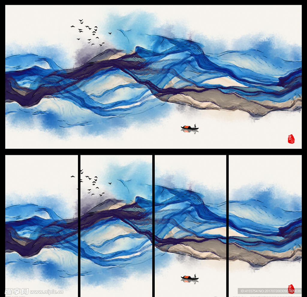 抽象意境水墨画 晕染中国风