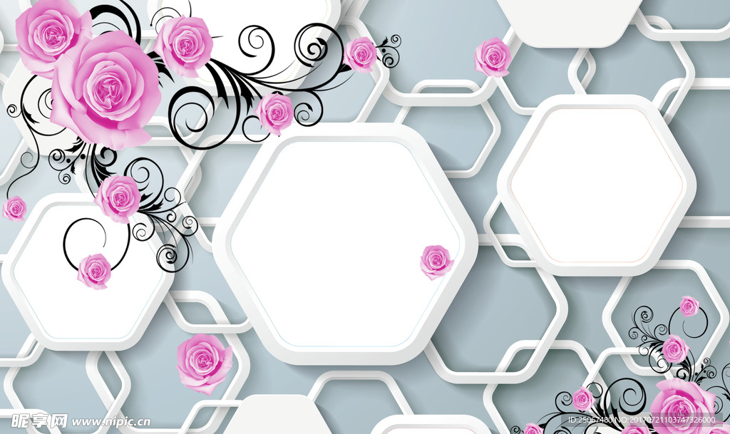 立体玫瑰复古茶几面 电视背景墙