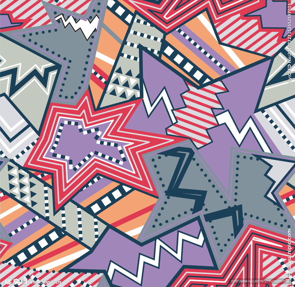 几何图形不规则四方连续底纹