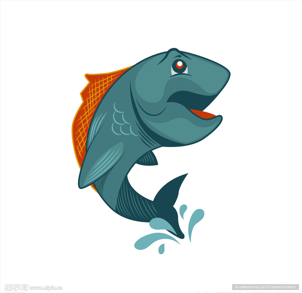 卡通鱼矢量