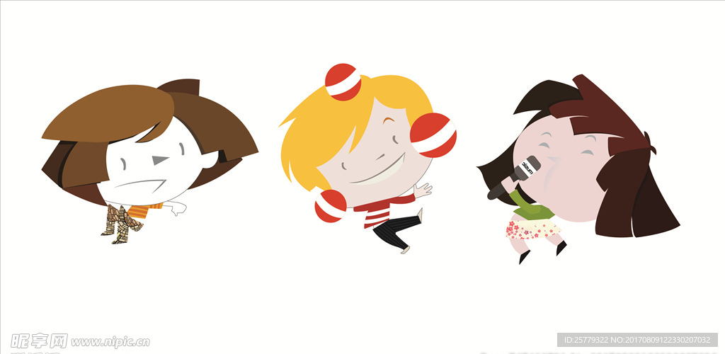 矢量歌舞卡通儿童