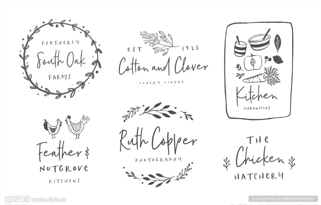 可爱瓜果蔬菜简笔画logo