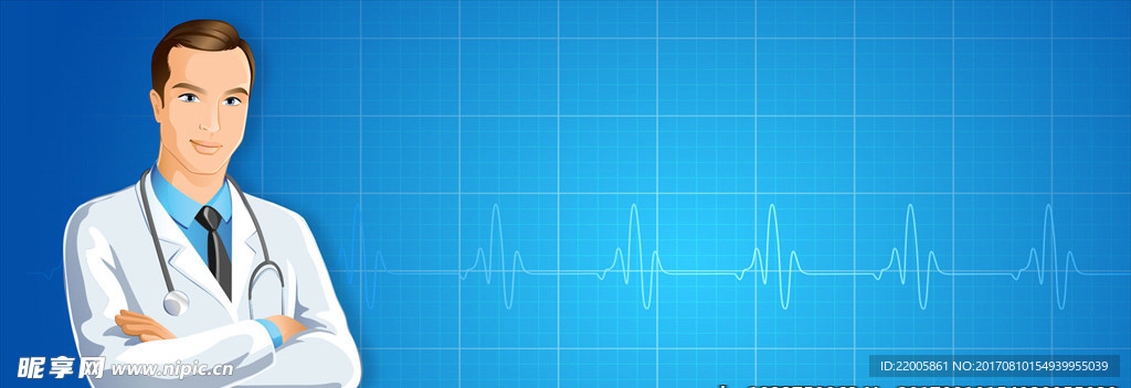 医生护士背景展板PSD图片