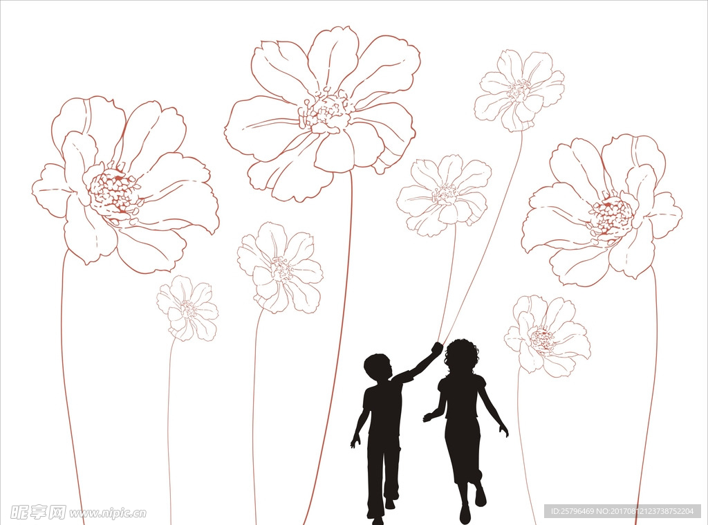 硅藻泥卧室矢量图