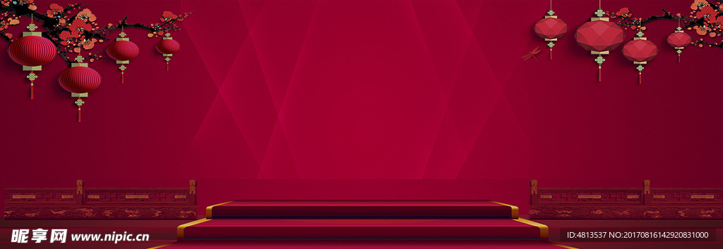 古典舞台背景海报