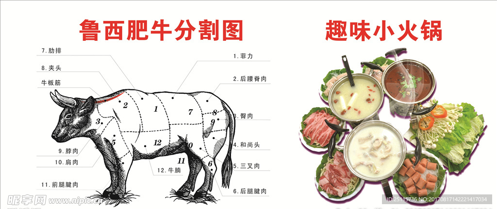 牛肉分割图