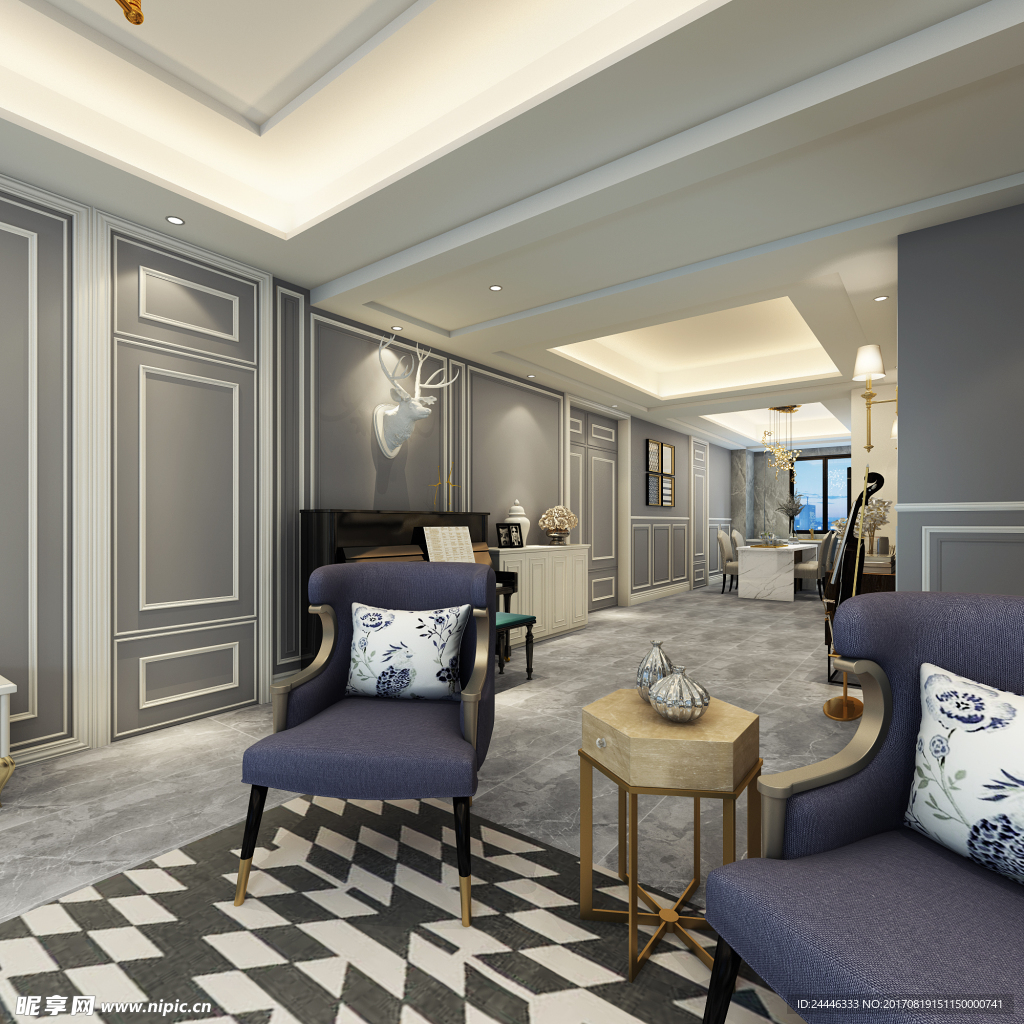 简欧厨房效果图