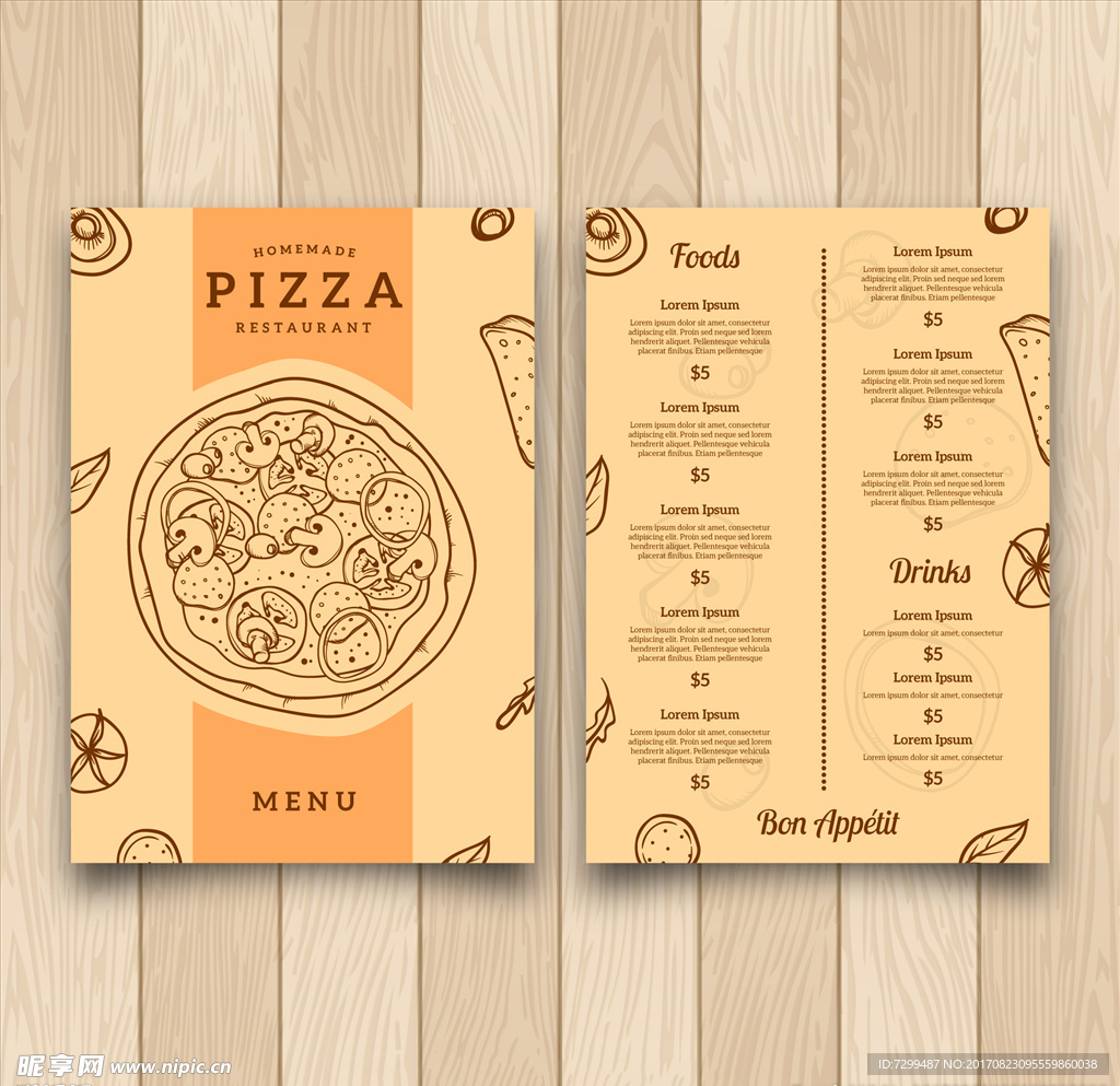 披萨菜单
