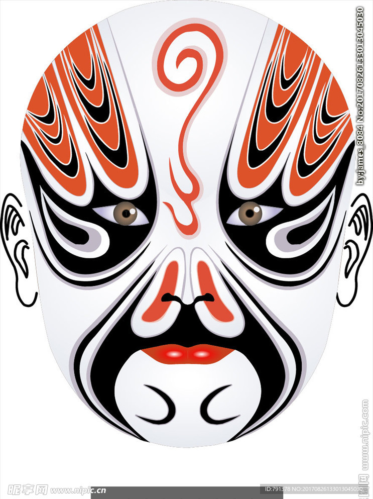 精美中国传统京剧脸谱矢量素材