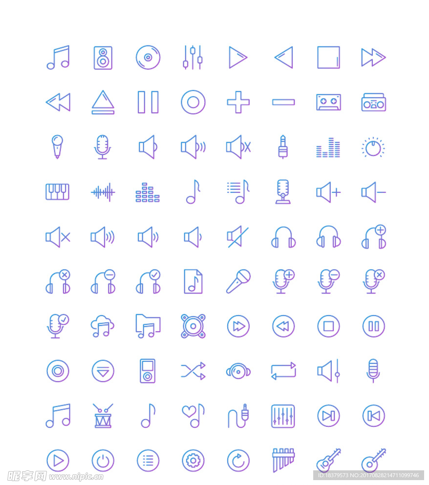 music音乐图标按钮