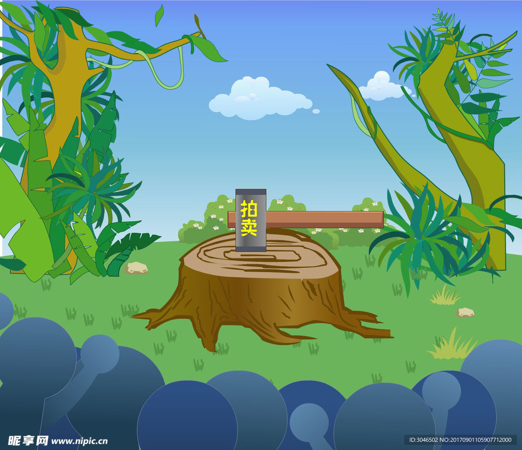 卡通动漫野外游戏场景素材