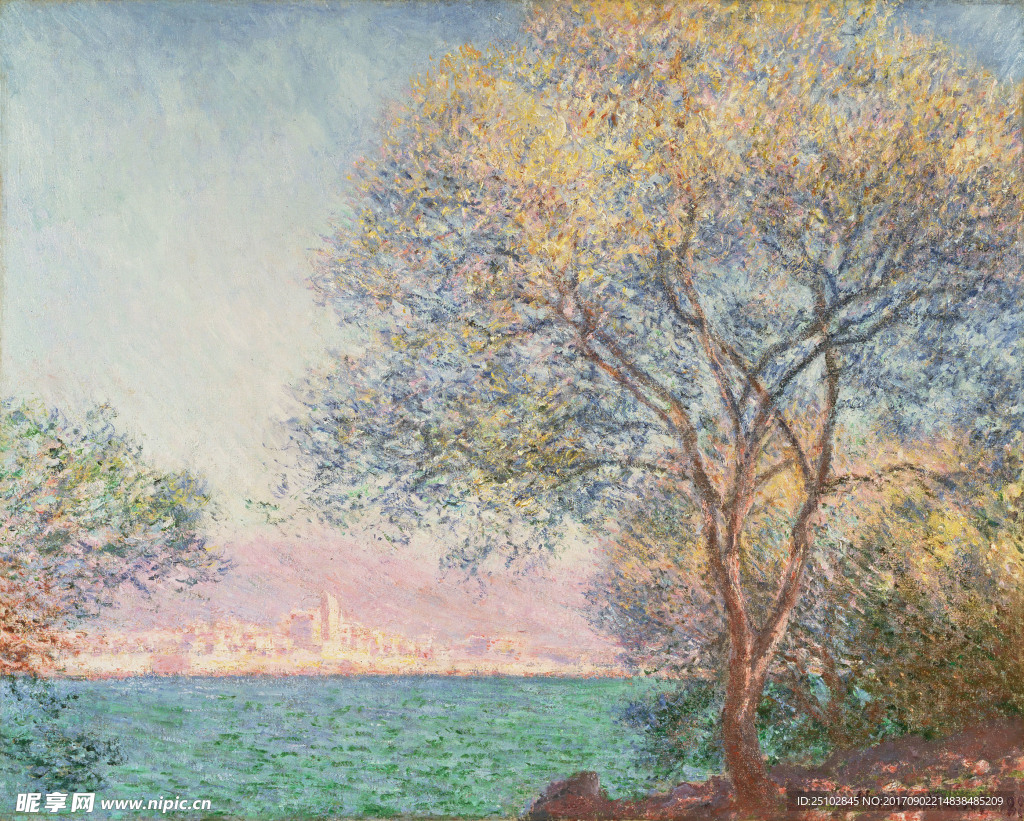 油画手绘树背景